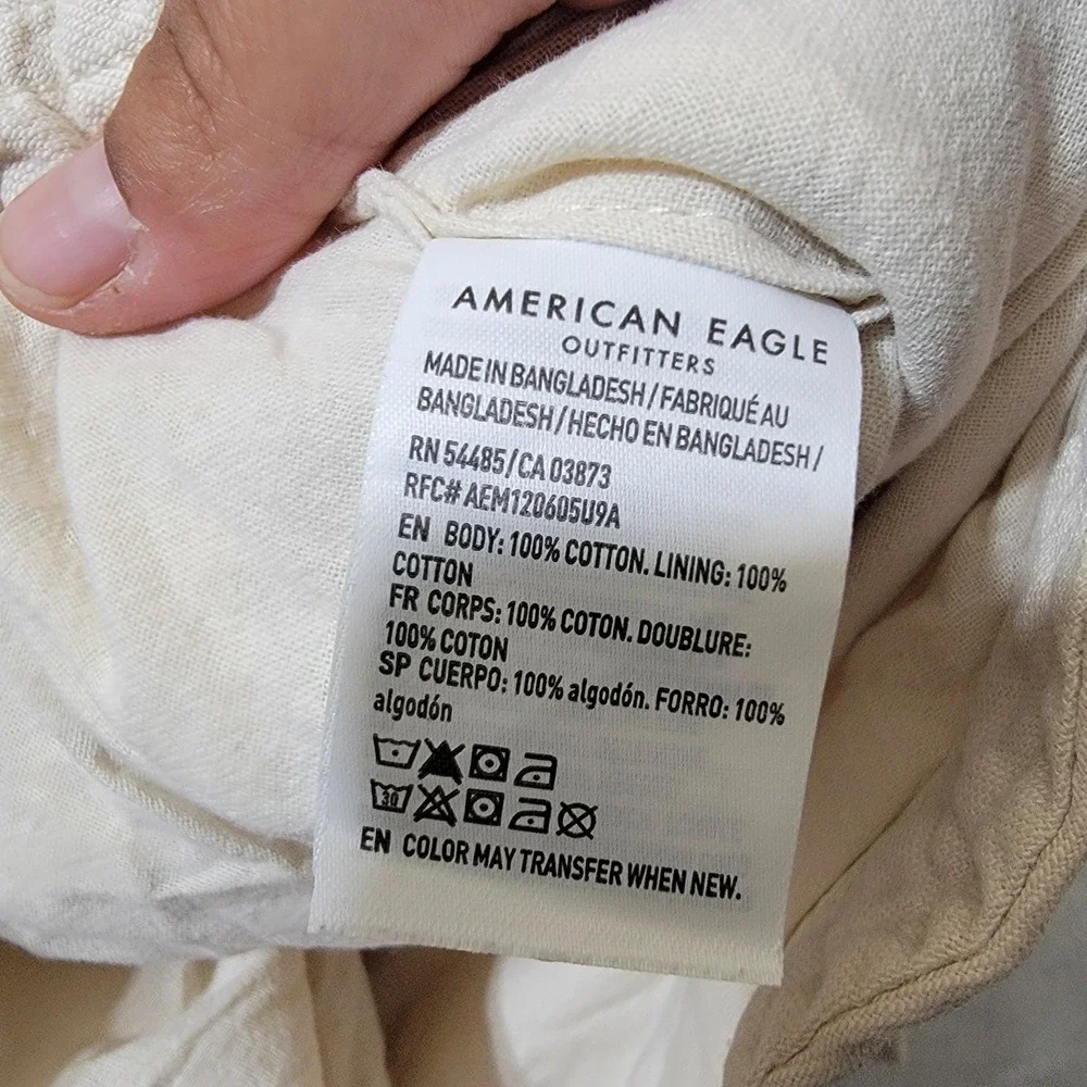 American Eagle Unisex Double Shacket Shirt Jacket Chore Cream White Large Y2K‎